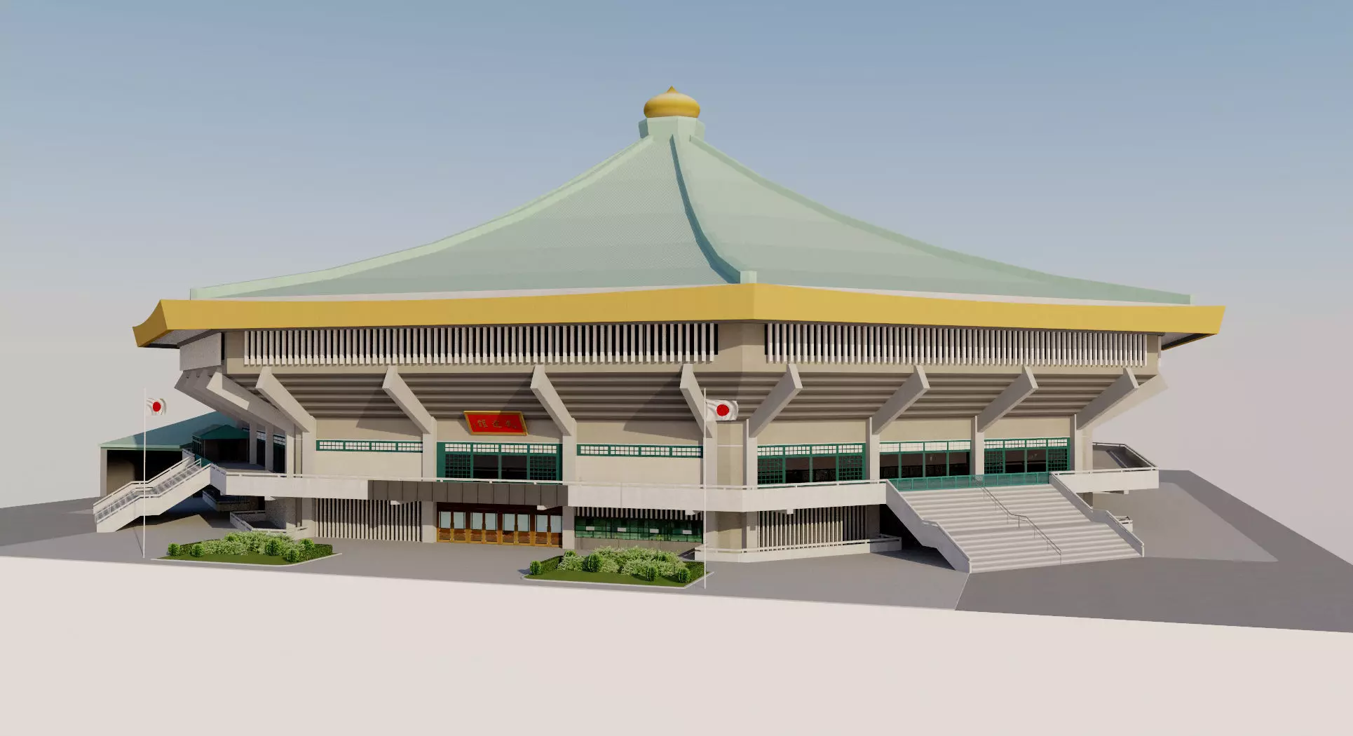Nippon Budokan - Tokyo Japan 3D model_0
