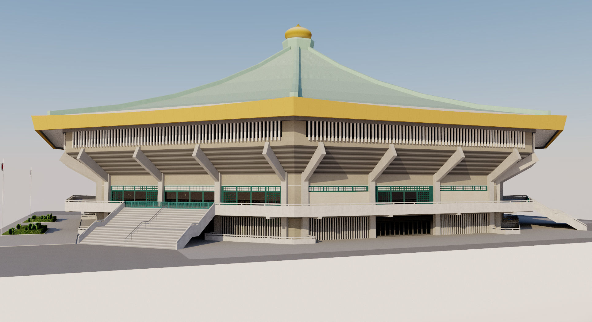 Nippon Budokan - Tokyo Japan 3D model_3