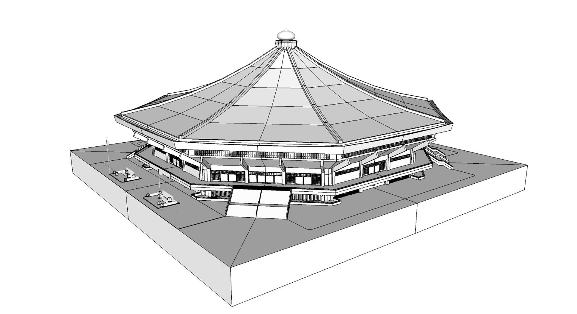 Nippon Budokan - Tokyo Japan 3D model_8