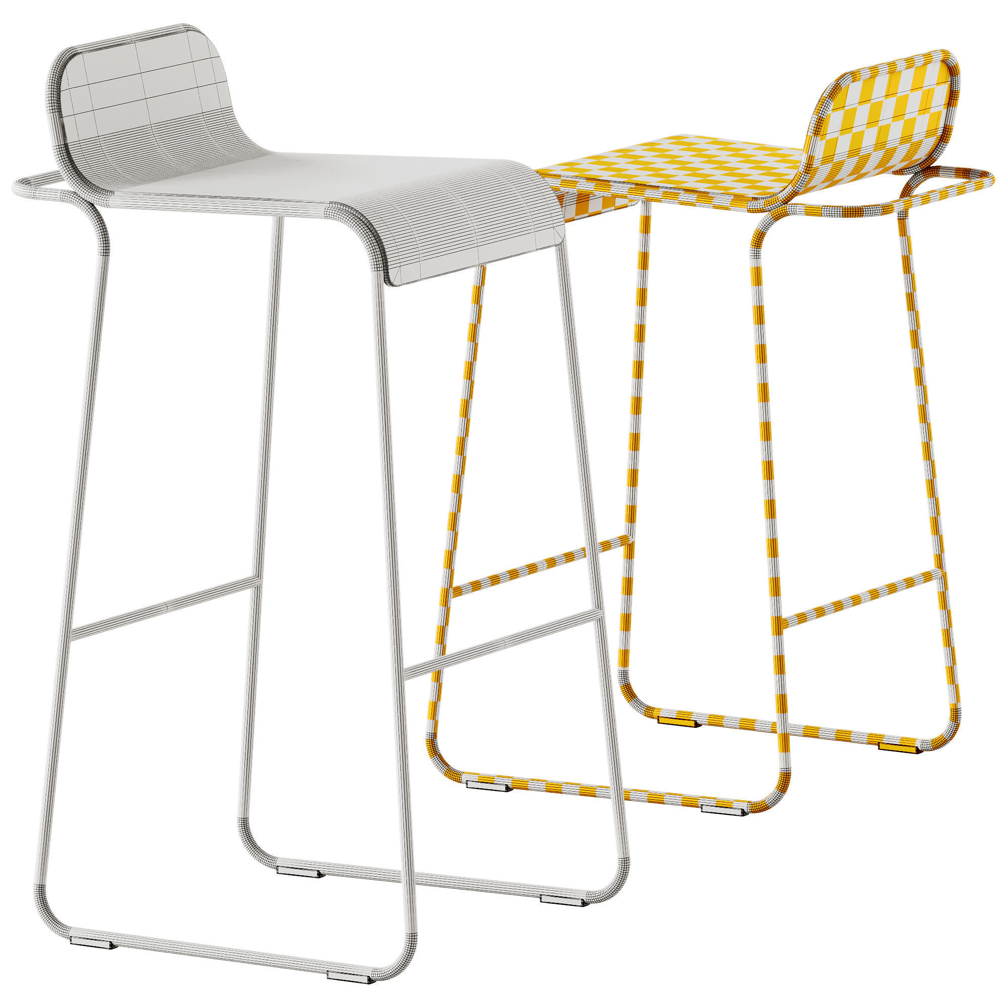 Flow Aluminium Stool by True Design 3D model_6