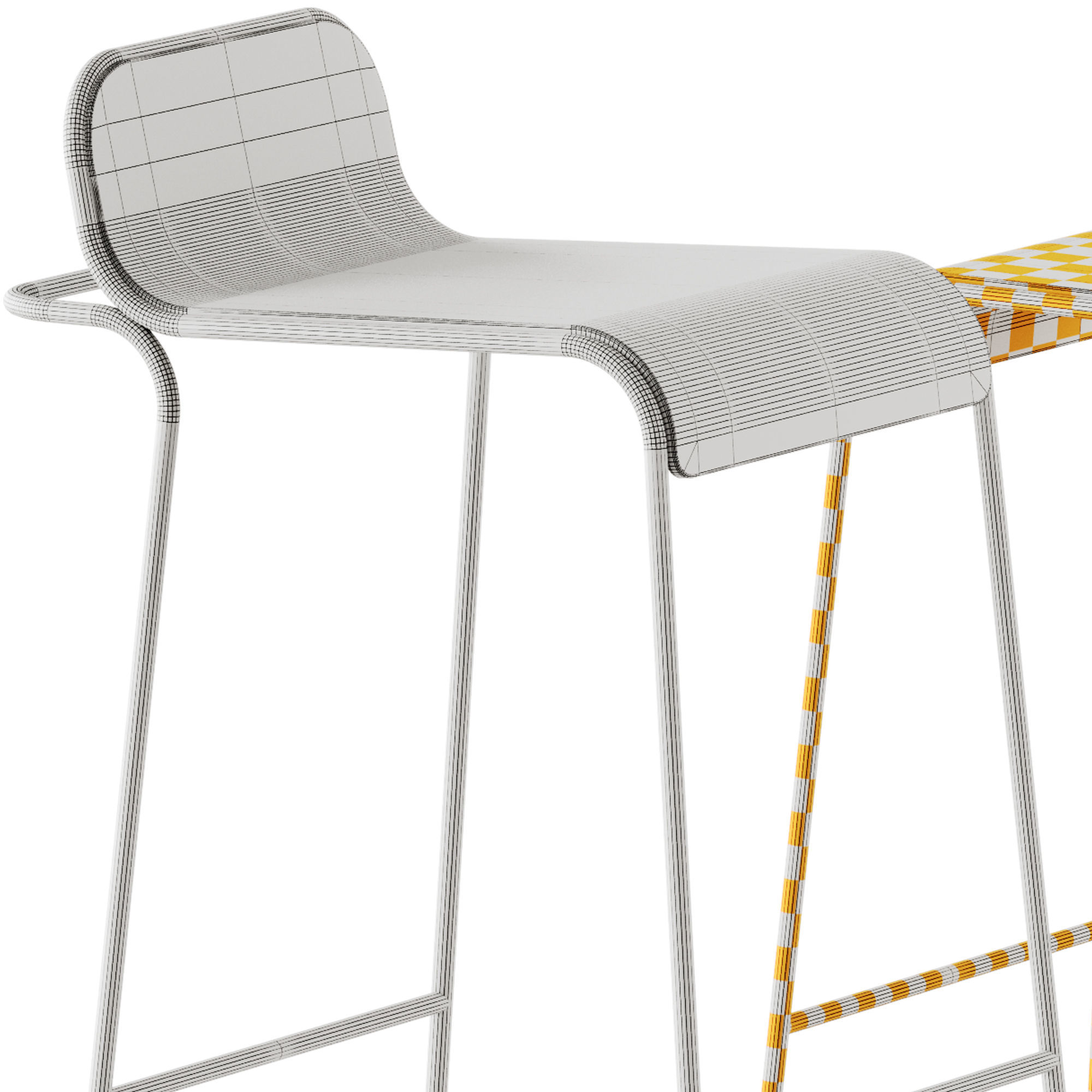 Flow Aluminium Stool by True Design 3D model_7