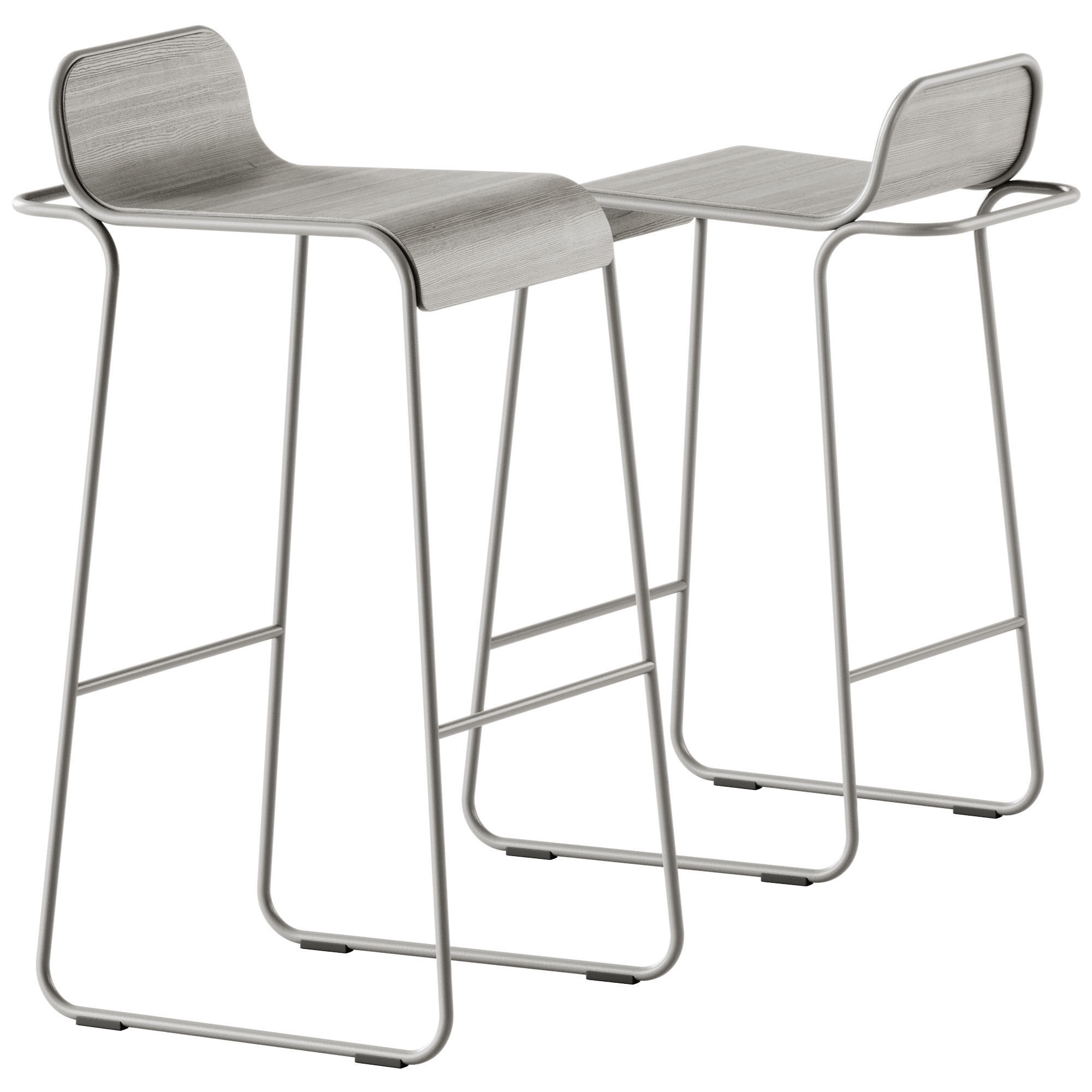 Flow Aluminium Stool by True Design 3D model_1