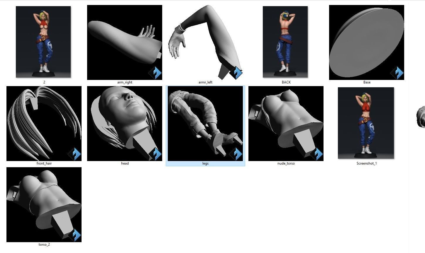 Blue Mary-  the king of fighter-  fatal fury  3D print model_4