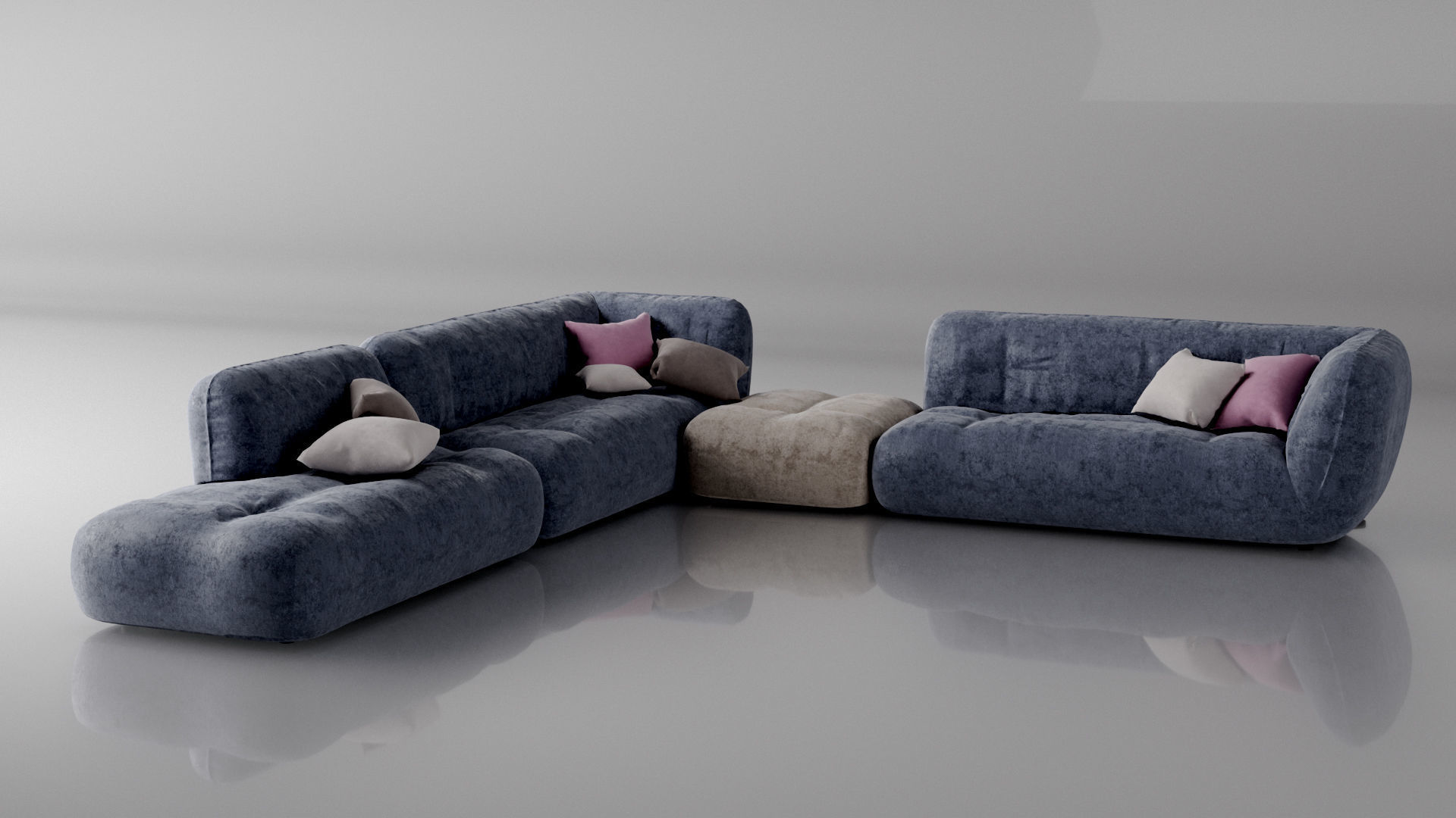 Realistic sofa design and render  3D model_1