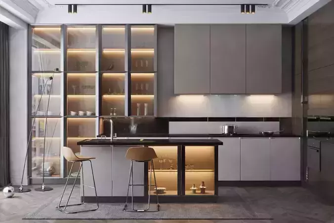 Modern Kitchen-004 3D model