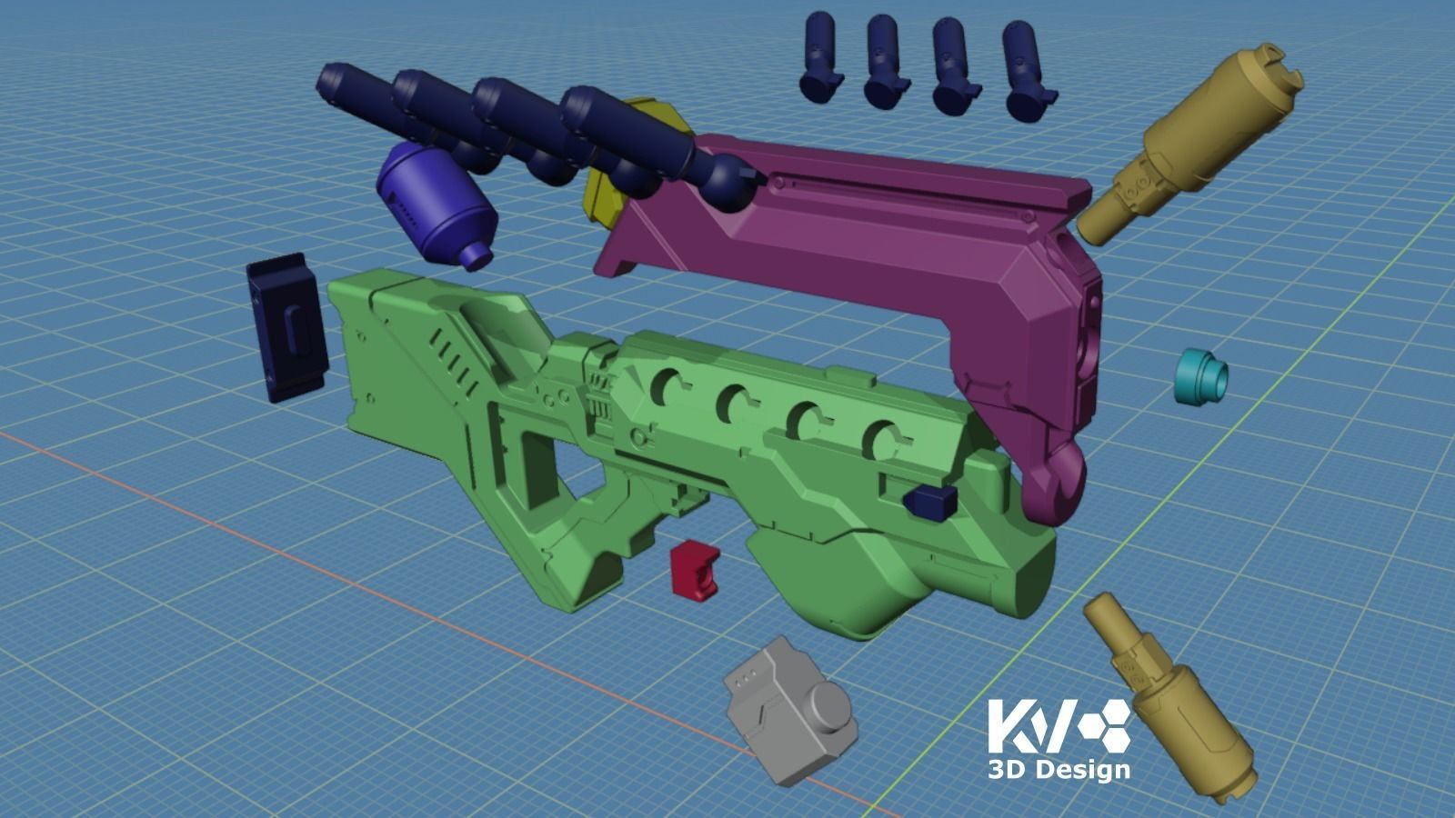 KV-District 9 Sub Machine Gun 3D print model_6