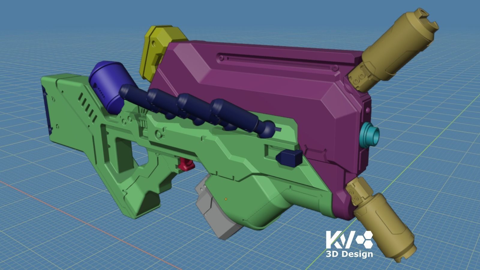 KV-District 9 Sub Machine Gun 3D print model_5