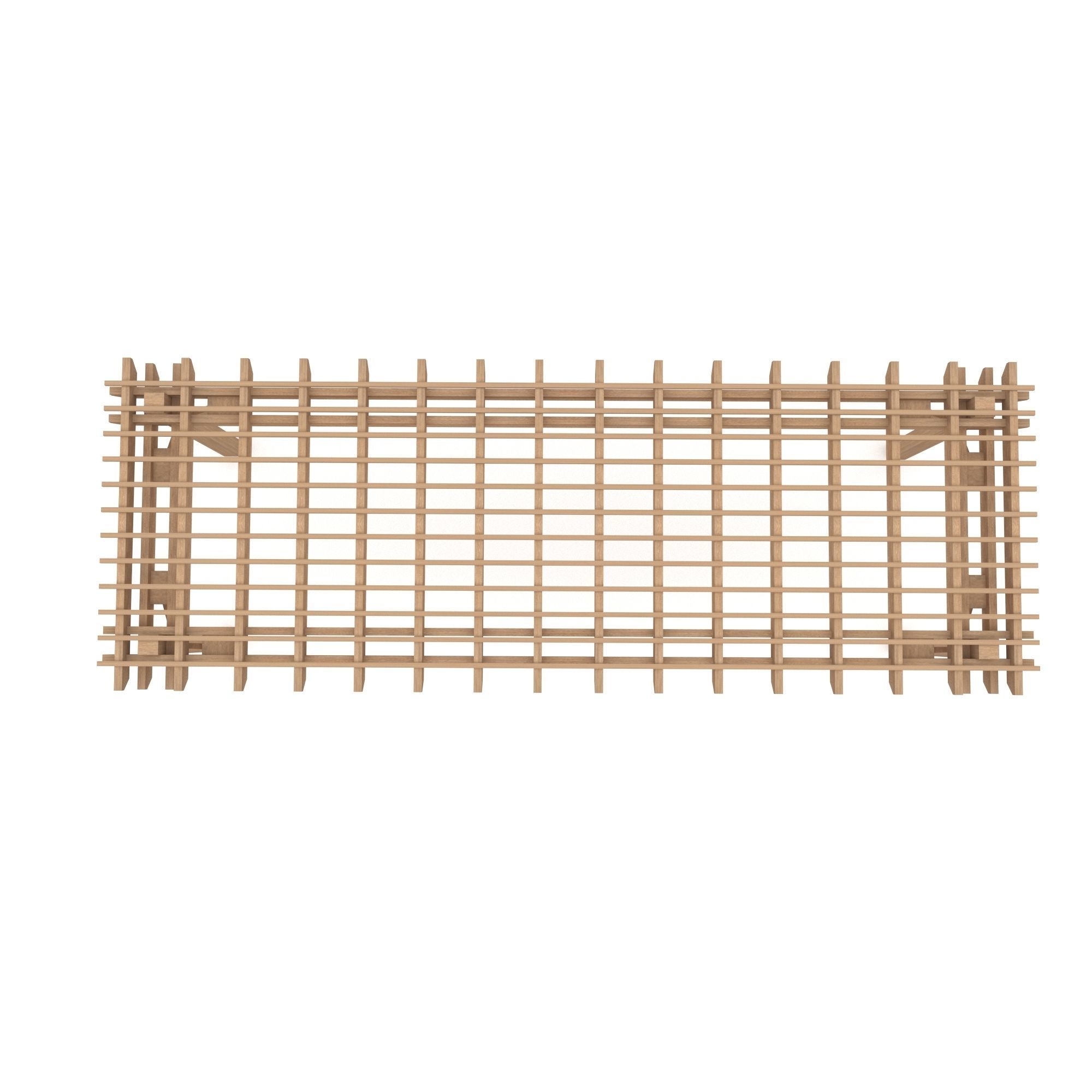 wooden gazebo Low-poly 3D model_7