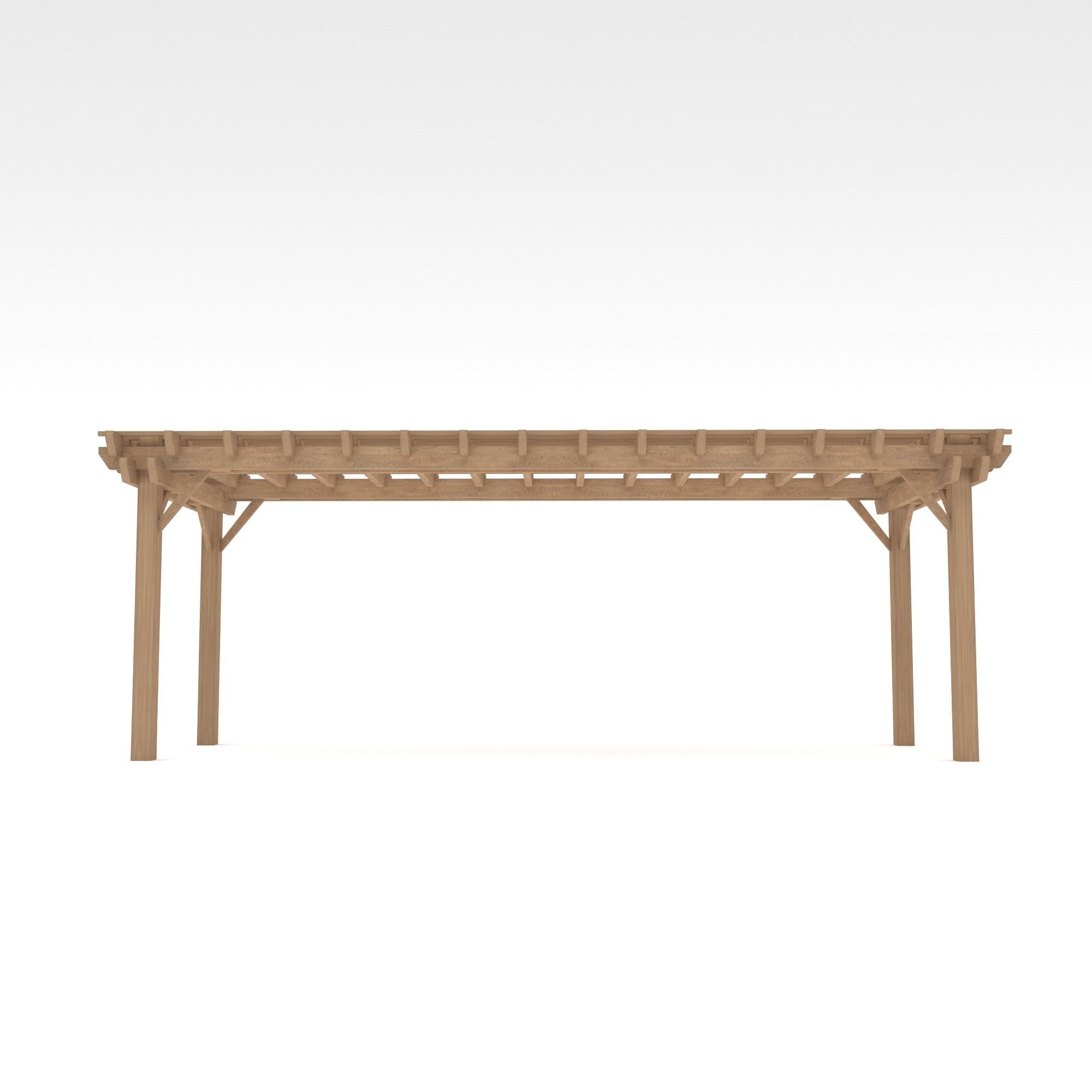 wooden gazebo Low-poly 3D model_2