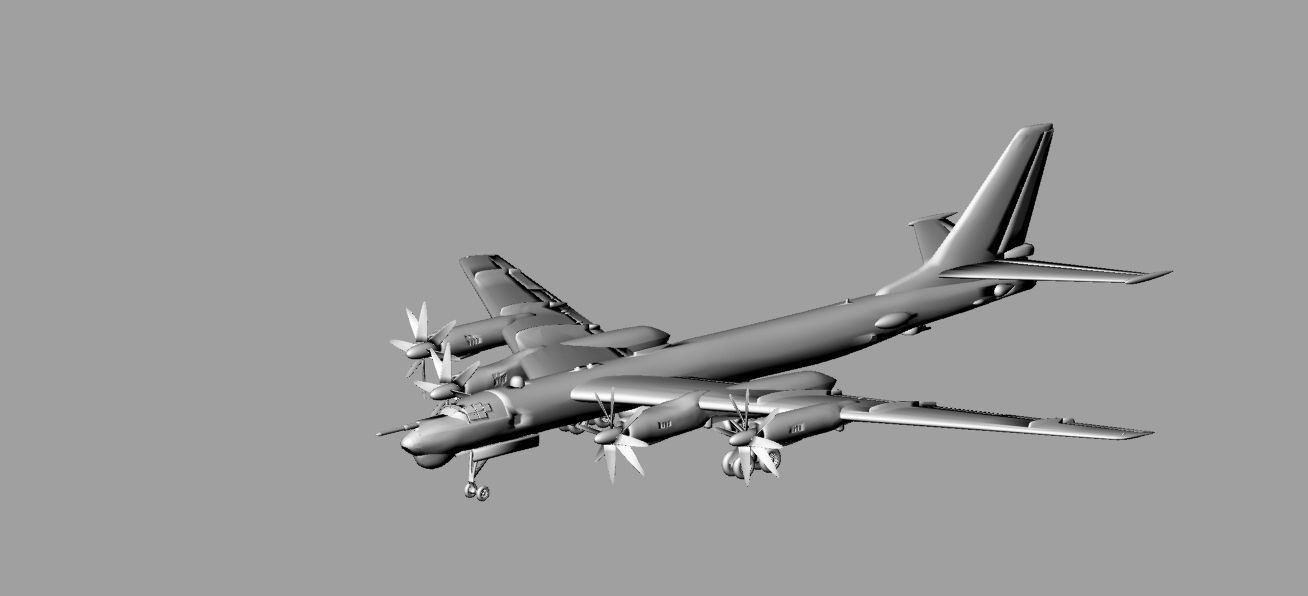 TU-95  bomber  3D print model_1