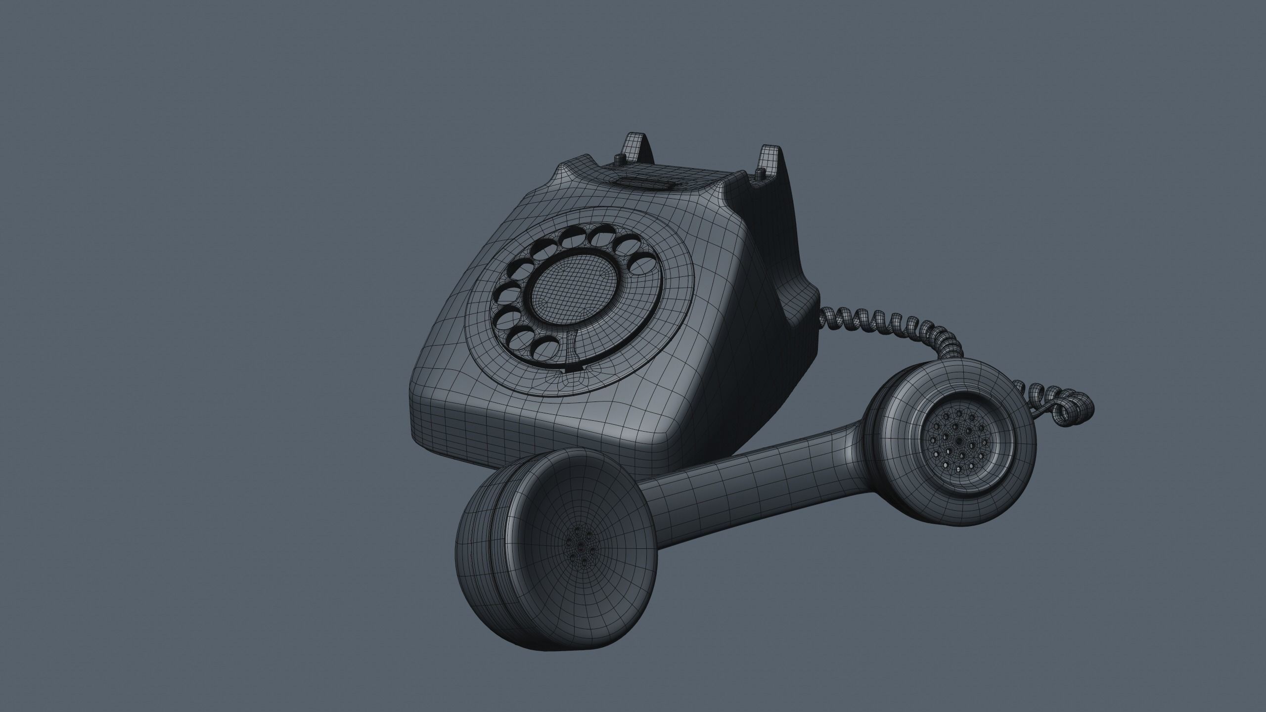 Retro Rotary Red Telephone - 3D Model 3D model_10
