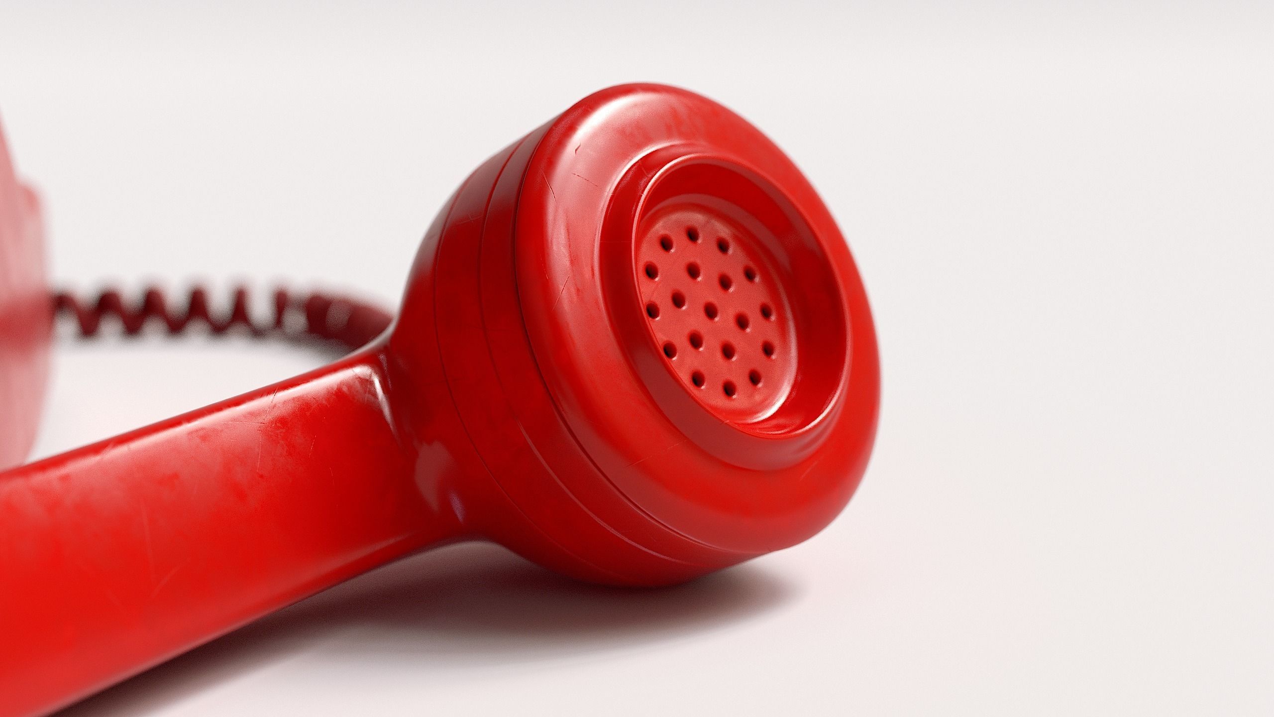 Retro Rotary Red Telephone - 3D Model 3D model_3