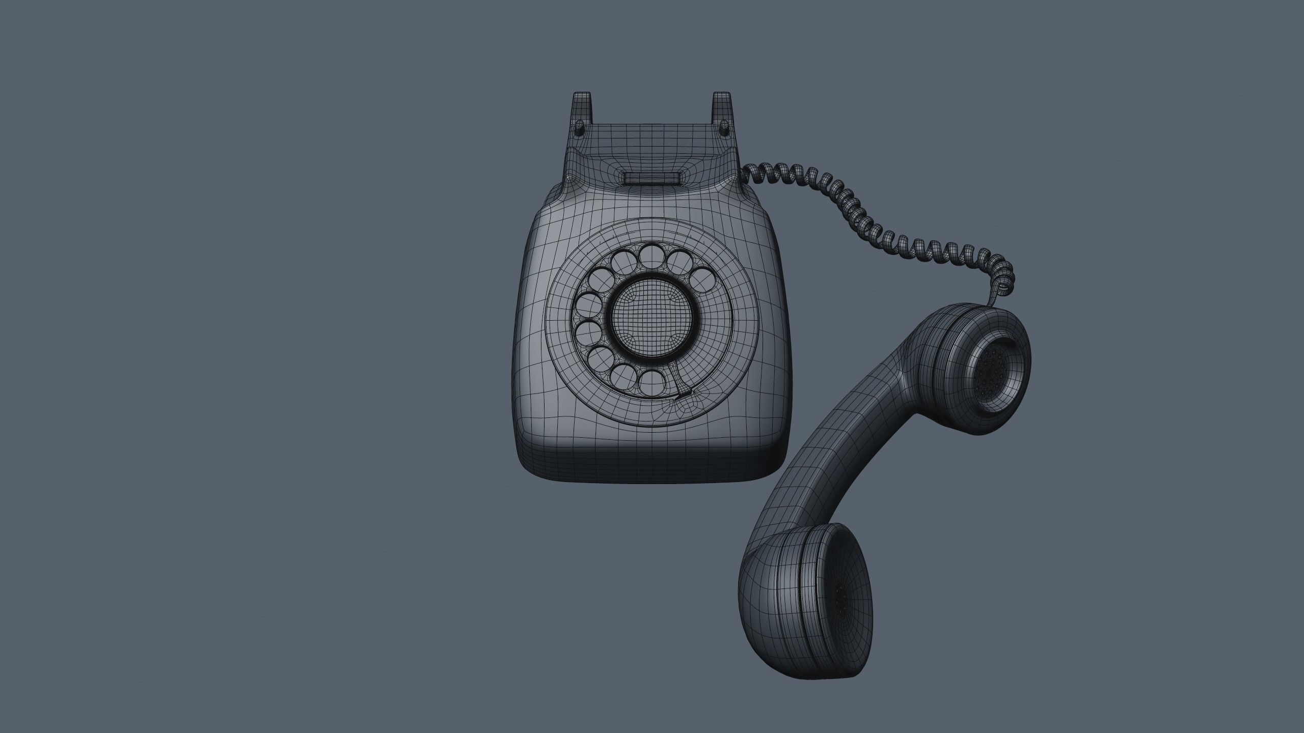 Retro Rotary Red Telephone - 3D Model 3D model_15
