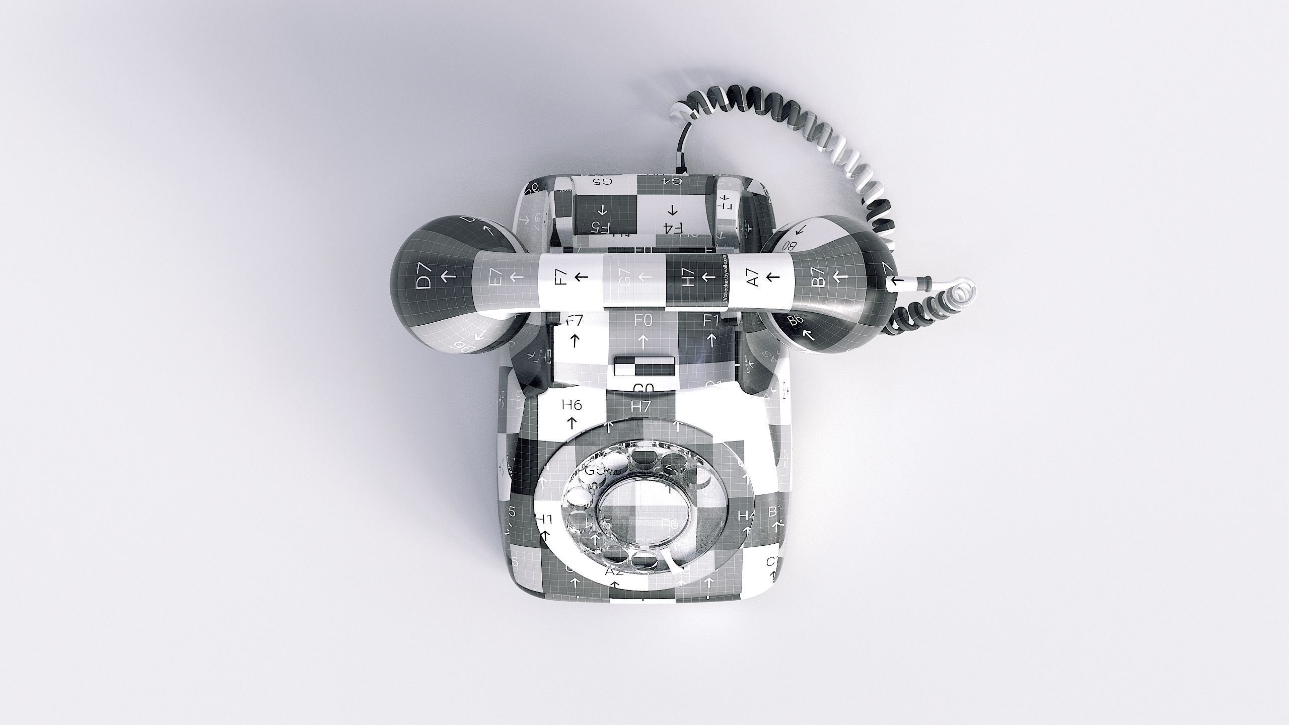 Retro Rotary Red Telephone - 3D Model 3D model_23