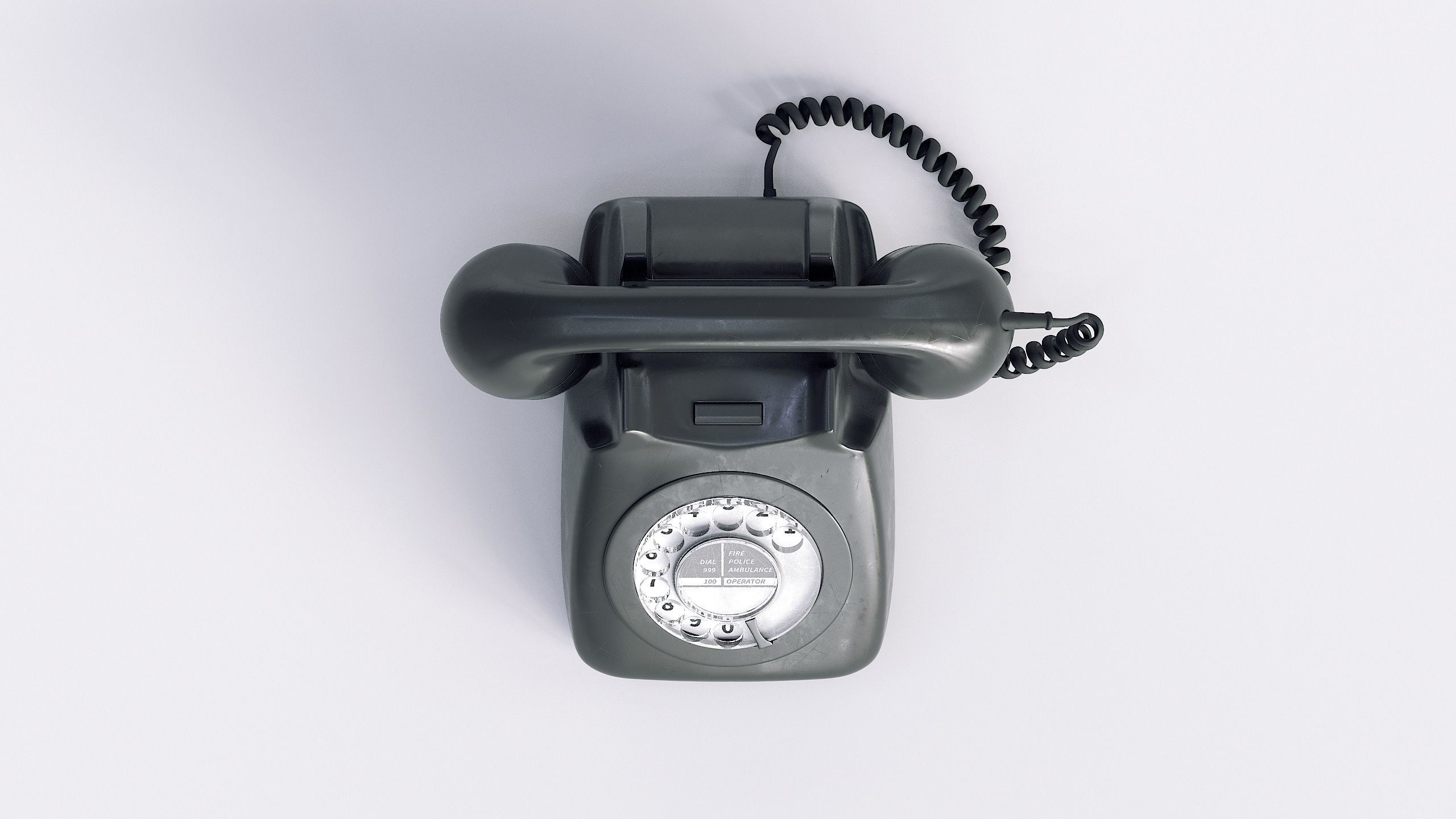 Retro Rotary Red Telephone - 3D Model 3D model_28