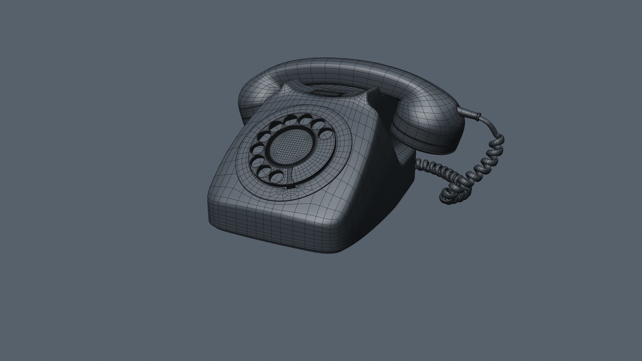 Retro Rotary Red Telephone - 3D Model 3D model_11