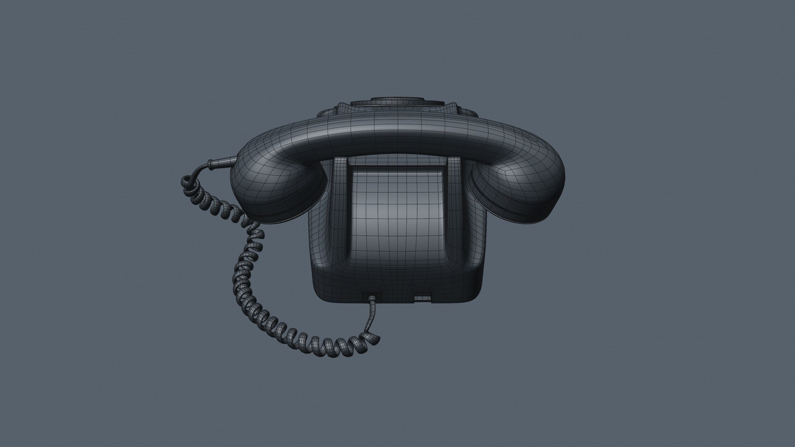 Retro Rotary Red Telephone - 3D Model 3D model_19