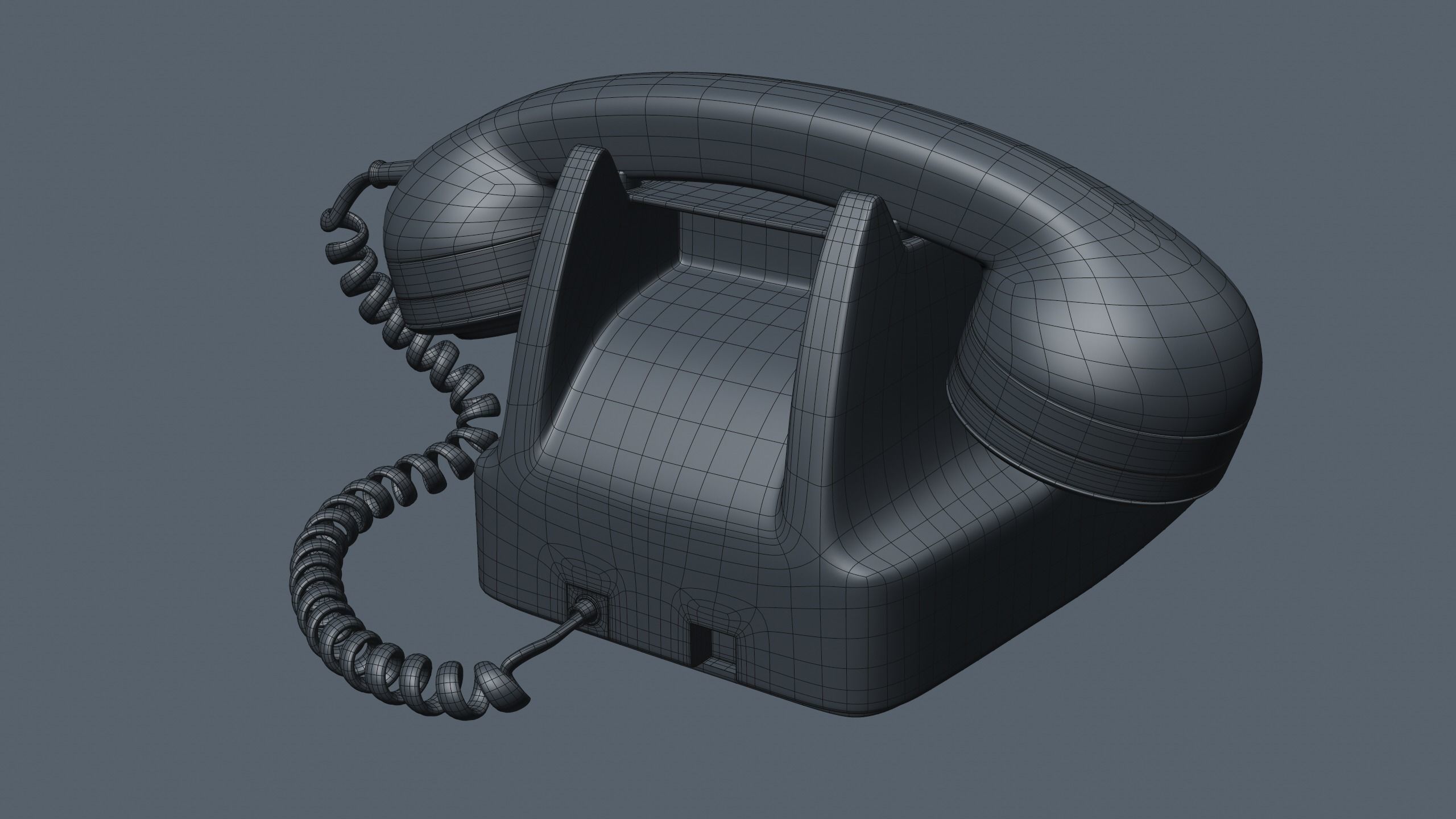Retro Rotary Red Telephone - 3D Model 3D model_17