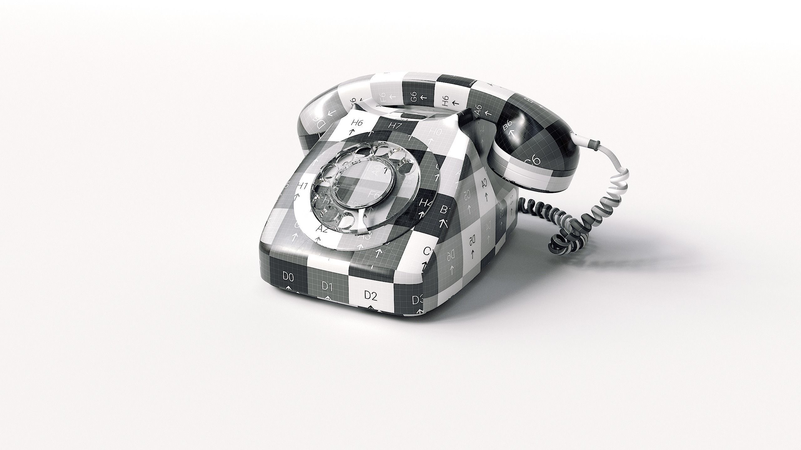 Retro Rotary Red Telephone - 3D Model 3D model_21