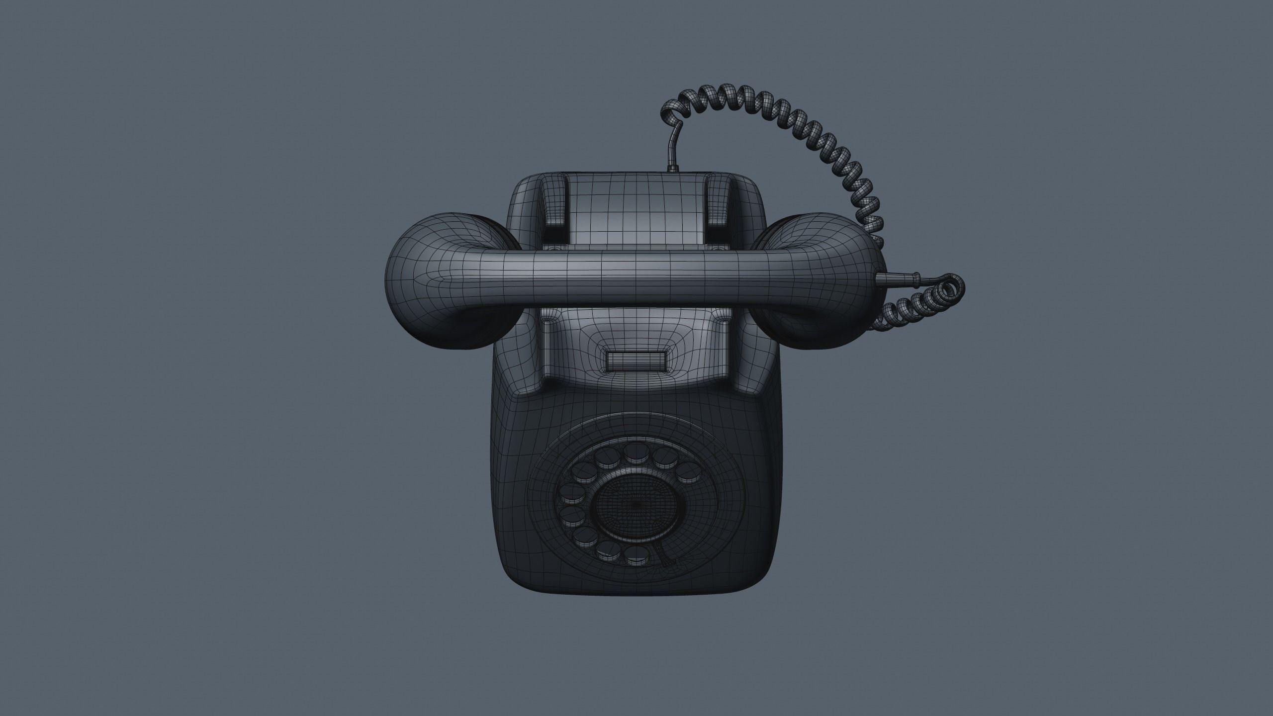 Retro Rotary Red Telephone - 3D Model 3D model_12