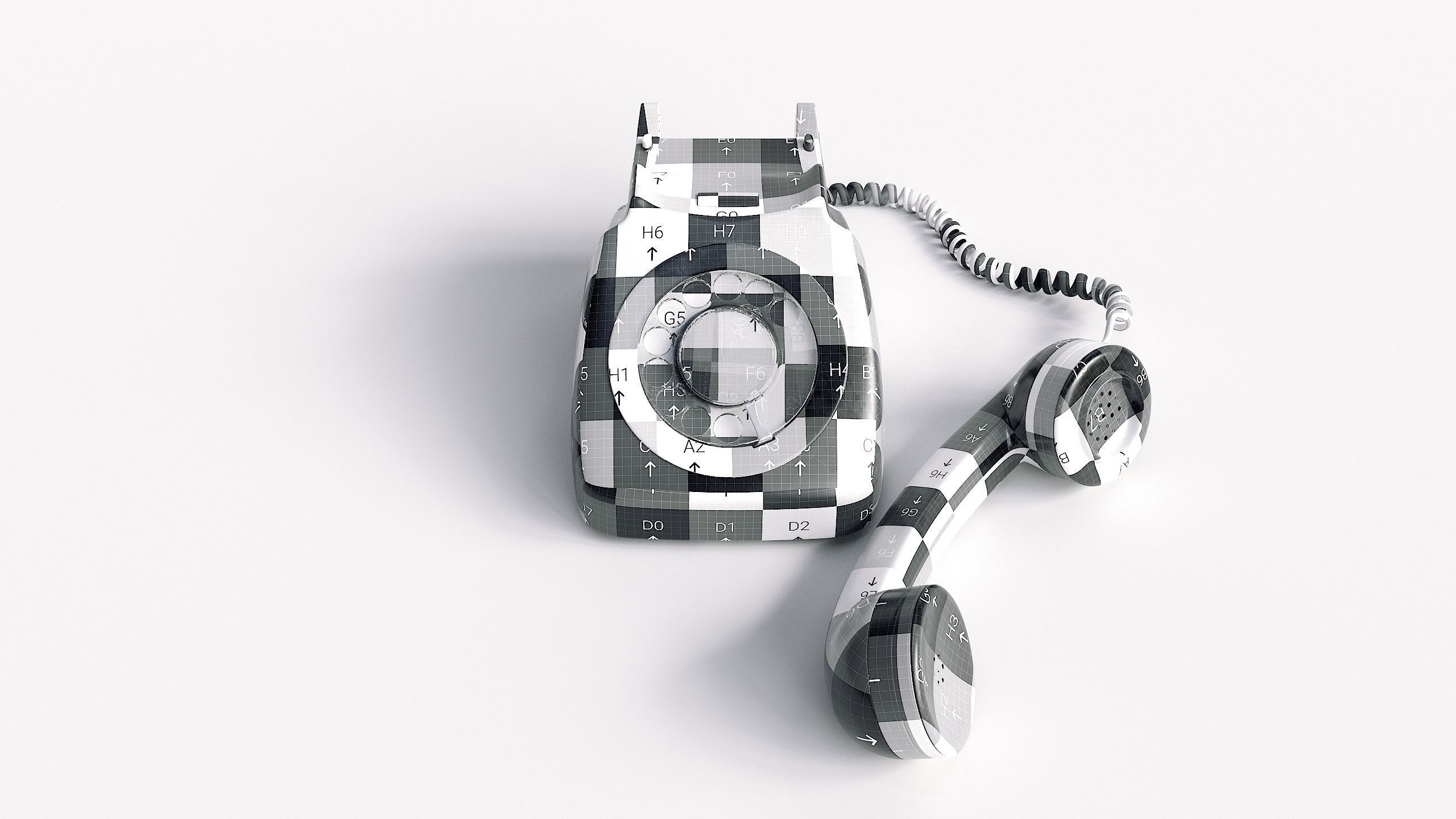 Retro Rotary Red Telephone - 3D Model 3D model_22