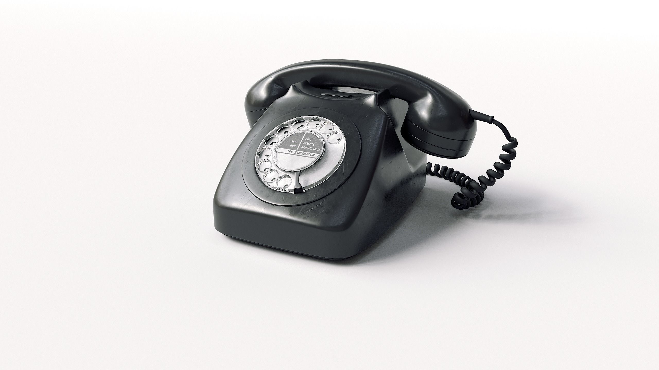Retro Rotary Red Telephone - 3D Model 3D model_26
