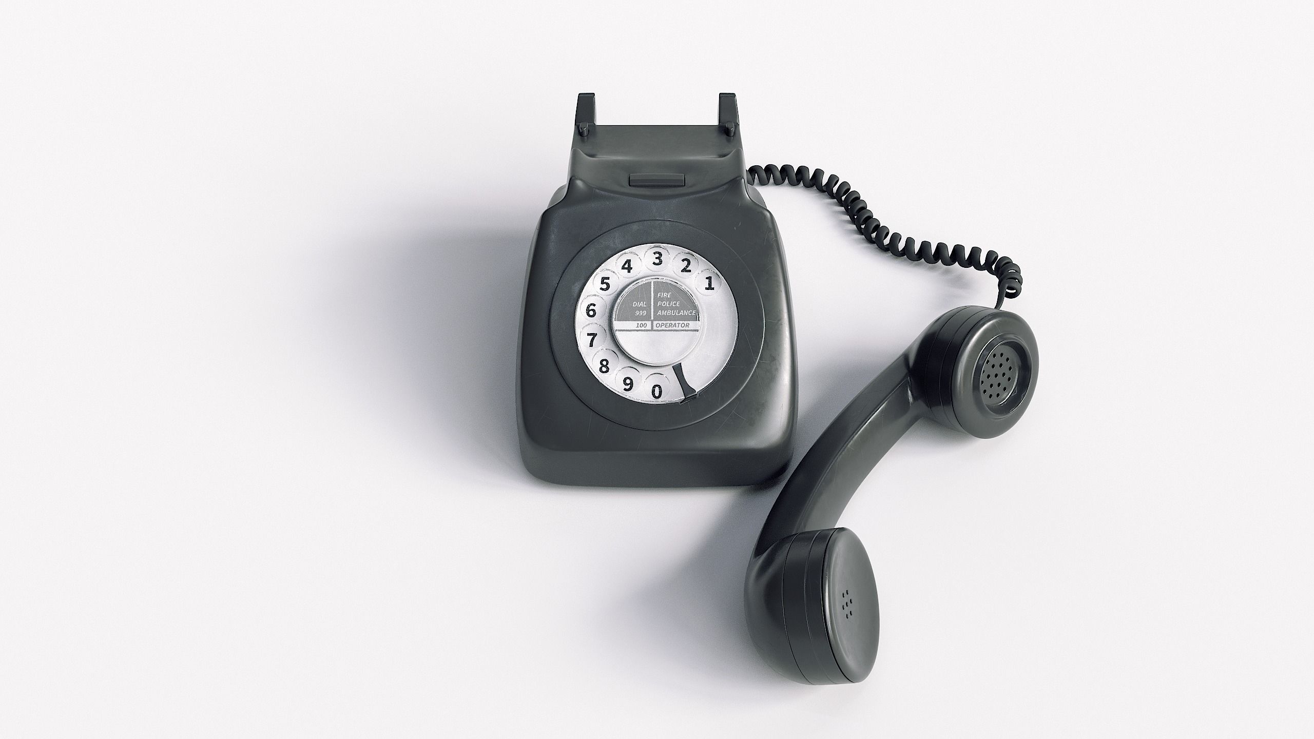 Retro Rotary Red Telephone - 3D Model 3D model_25