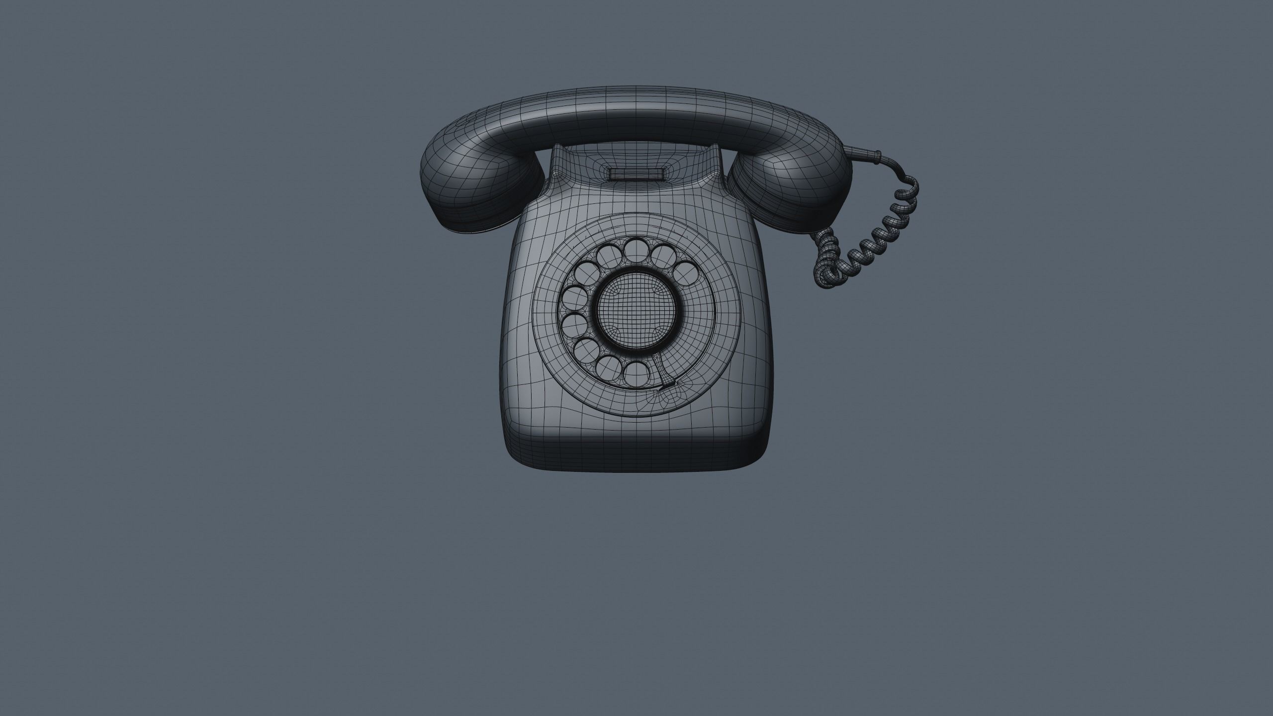 Retro Rotary Red Telephone - 3D Model 3D model_16