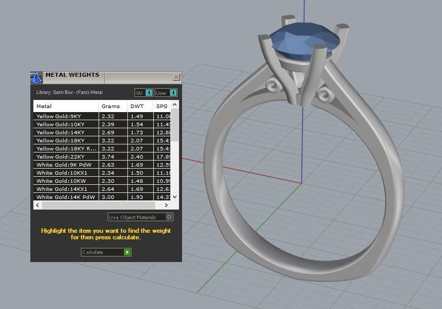 Engagement ring with round center gem  3D print model_7