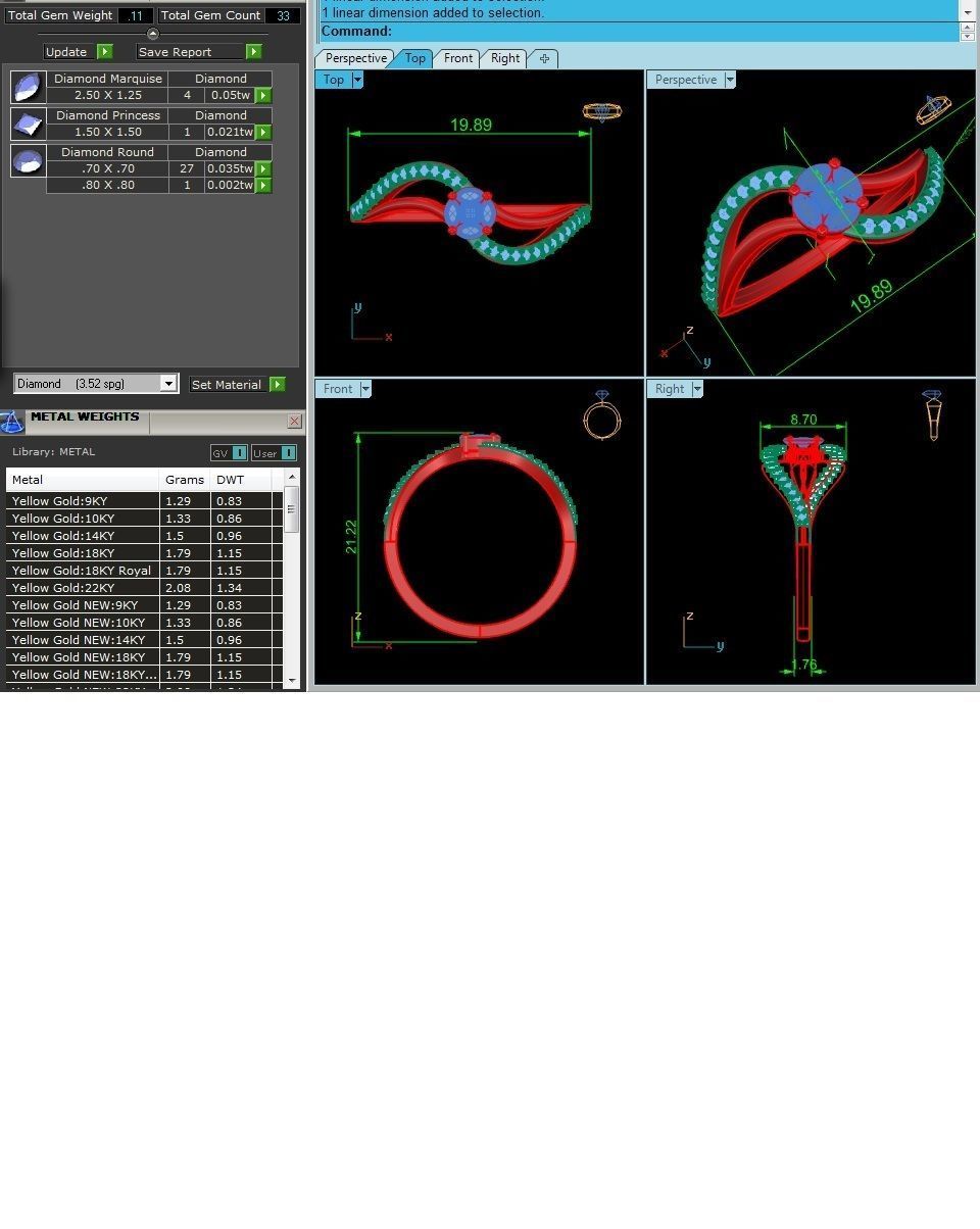 Diamond Ring For Women 3d Print Model 3D print model_3