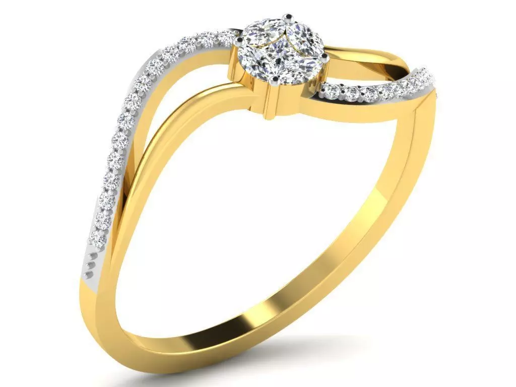 Diamond Ring For Women 3d Print Model 3D print model_0