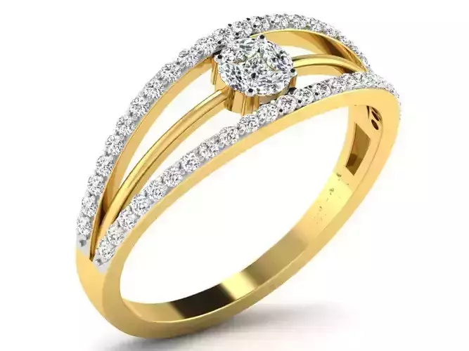 Diamond Ring For Women 3d Print Model