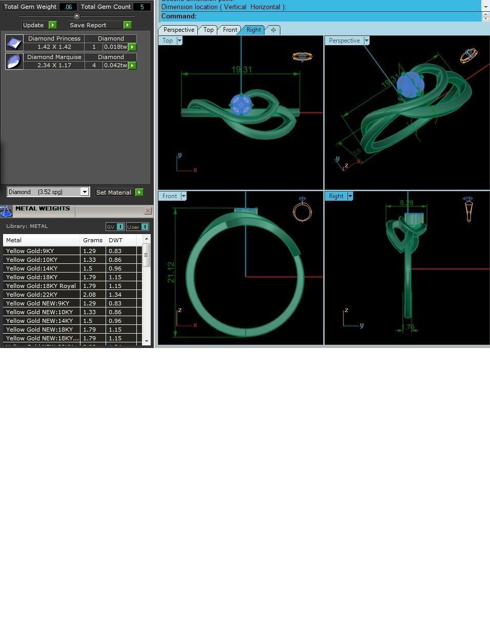 Diamond Ring For Women 3d Print Model 3D print model_3