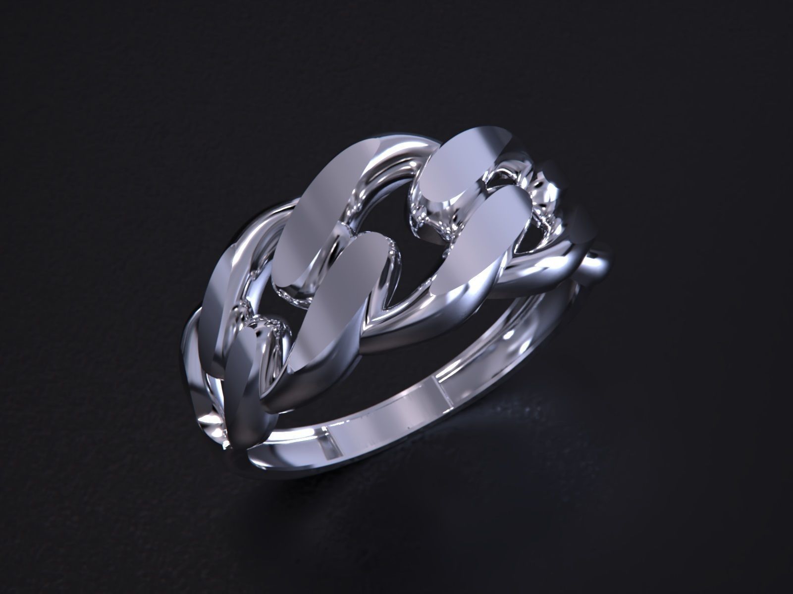 Cuban Chain Ring Gold 3D print model_4