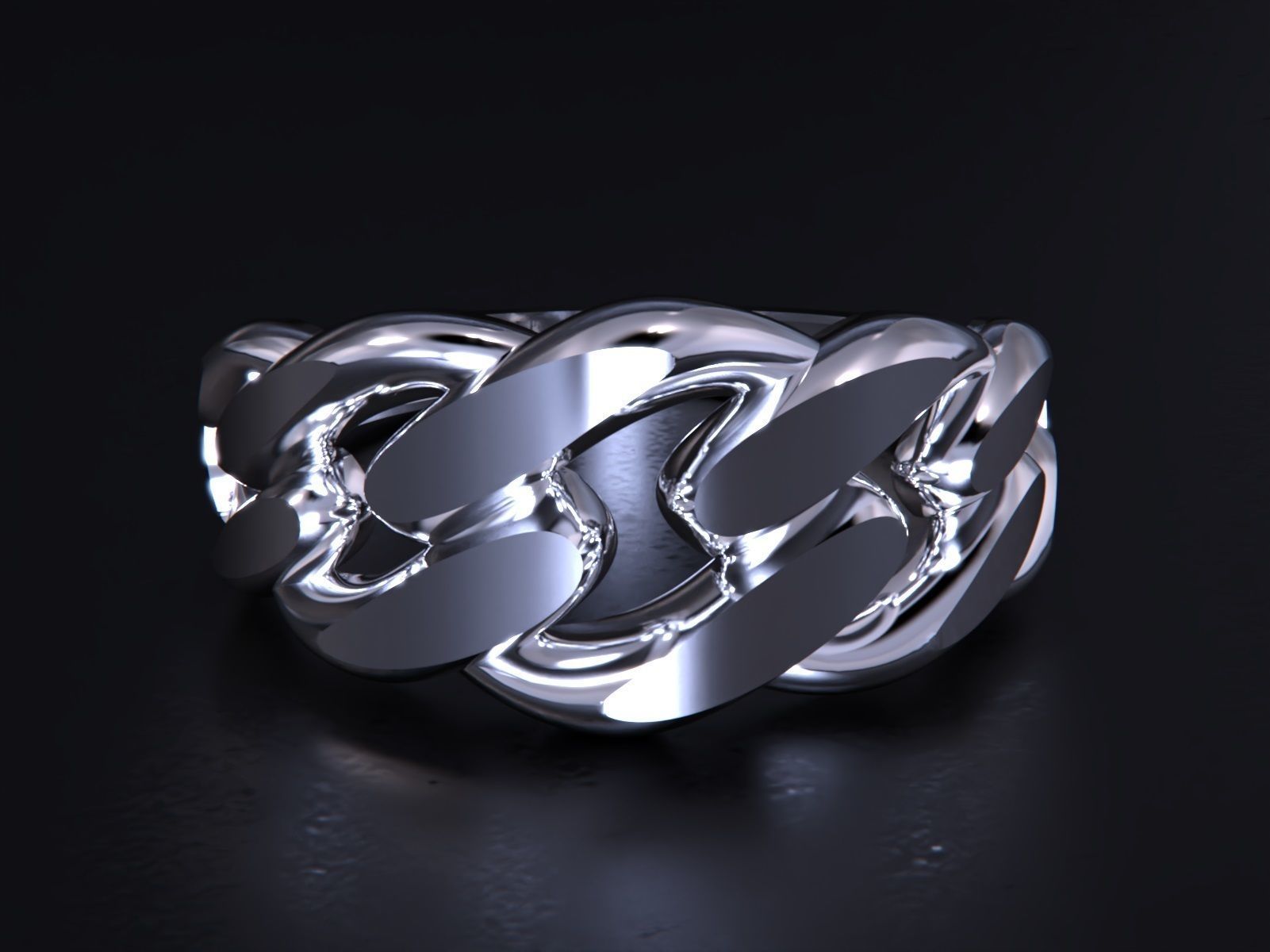 Cuban Chain Ring Gold 3D print model_6