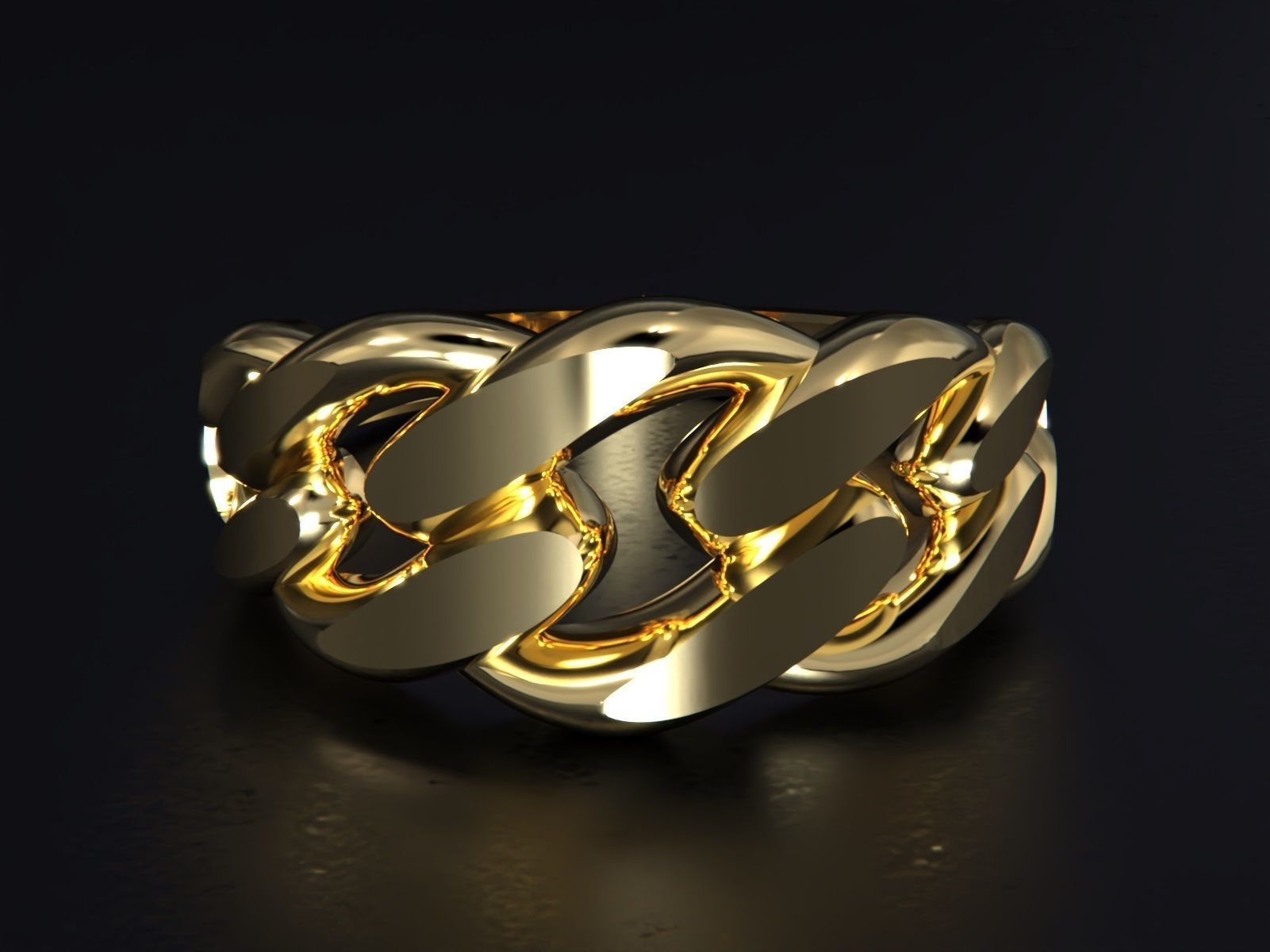 Cuban Chain Ring Gold 3D print model_5