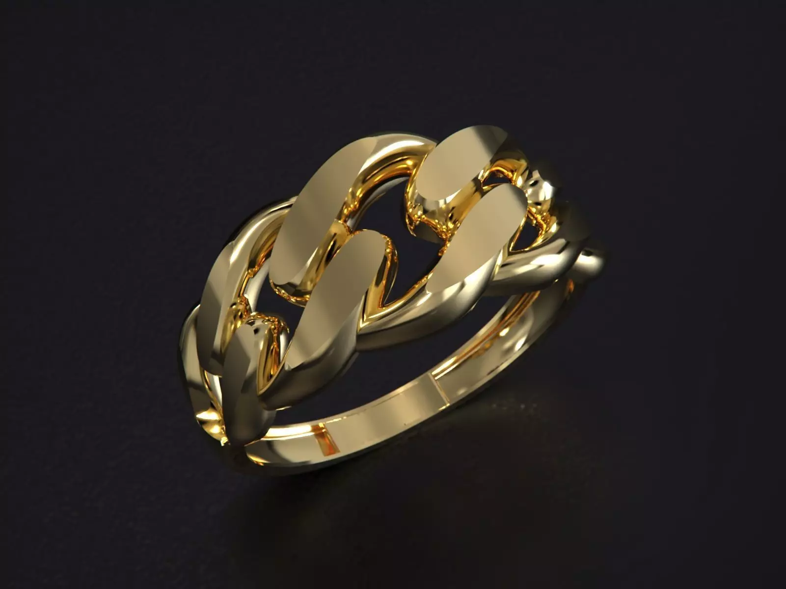 Cuban Chain Ring Gold 3D print model_0
