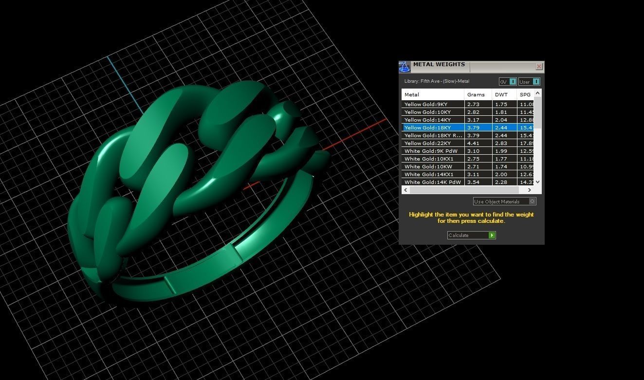 Cuban Chain Ring Gold 3D print model_3