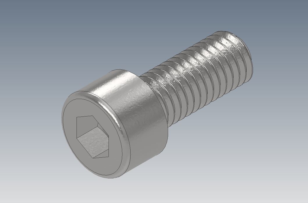 M8x12 - M8x16 - M8x20 Socket Head  DIN 912  Standard Bolts  3D print model_2