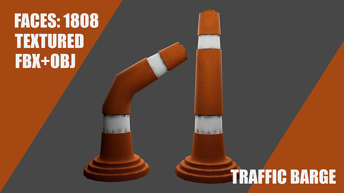 Traffic Barrier Low-poly 3D model