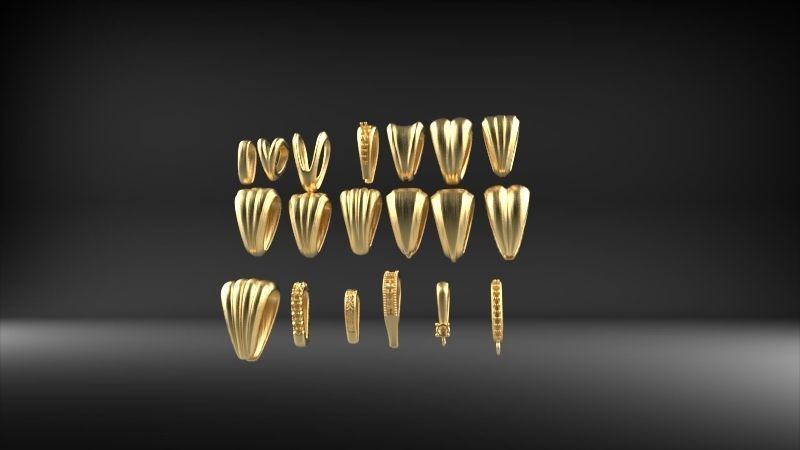 Various Assorted Bails jewelry findings necklace pendants charms 3D print model_12