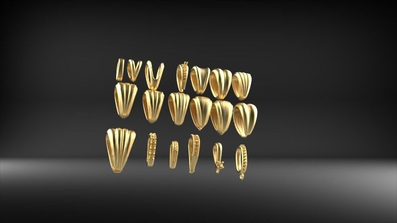 Various Assorted Bails jewelry findings necklace pendants charms 3D print model_2