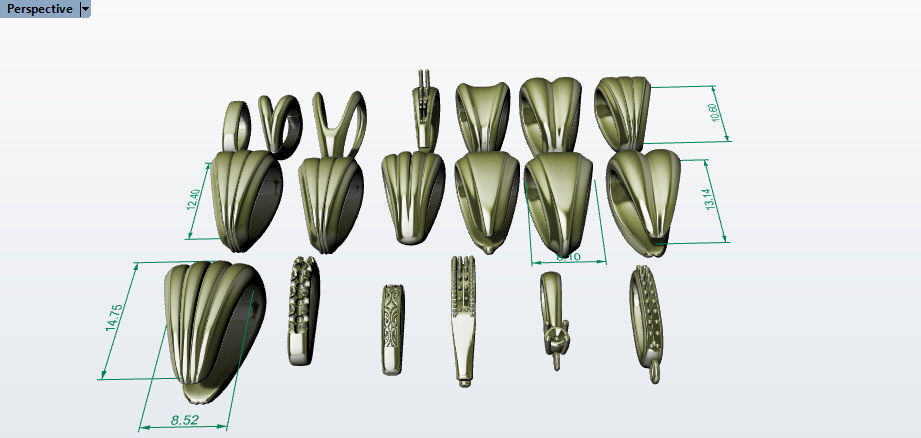 Various Assorted Bails jewelry findings necklace pendants charms 3D print model_18