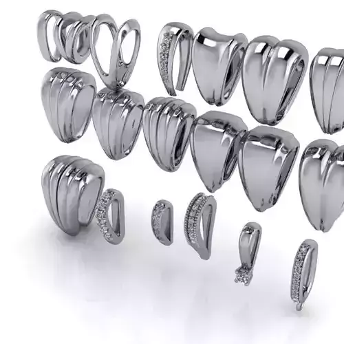 Various Assorted Bails jewelry findings necklace pendants charms 3D print model