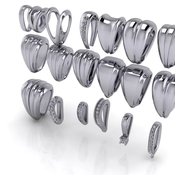 Various Assorted Bails jewelry findings necklace pendants charms 3D print model_0