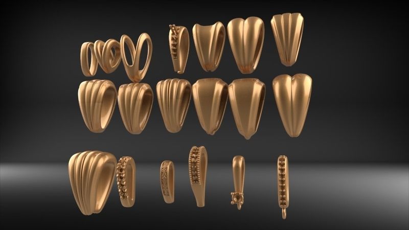 Various Assorted Bails jewelry findings necklace pendants charms 3D print model_3