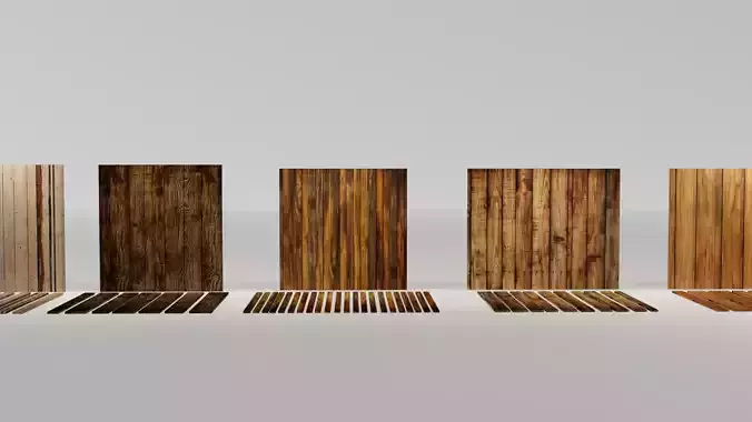 PBR wooden planks material set