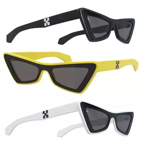 Off White Artemisia Tinted Sunglasses Low-poly 3D model