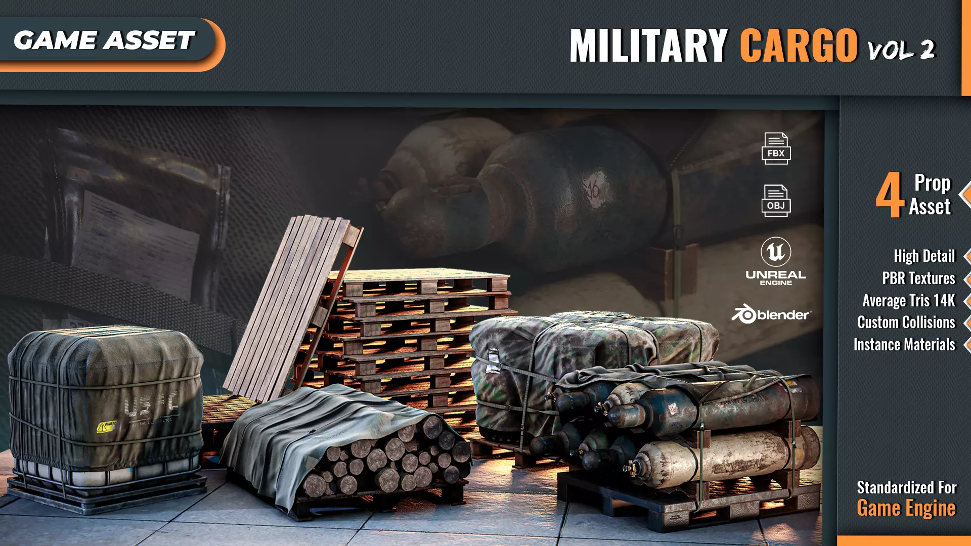 Military Cargo Vol 2 Low-poly 3D model_0