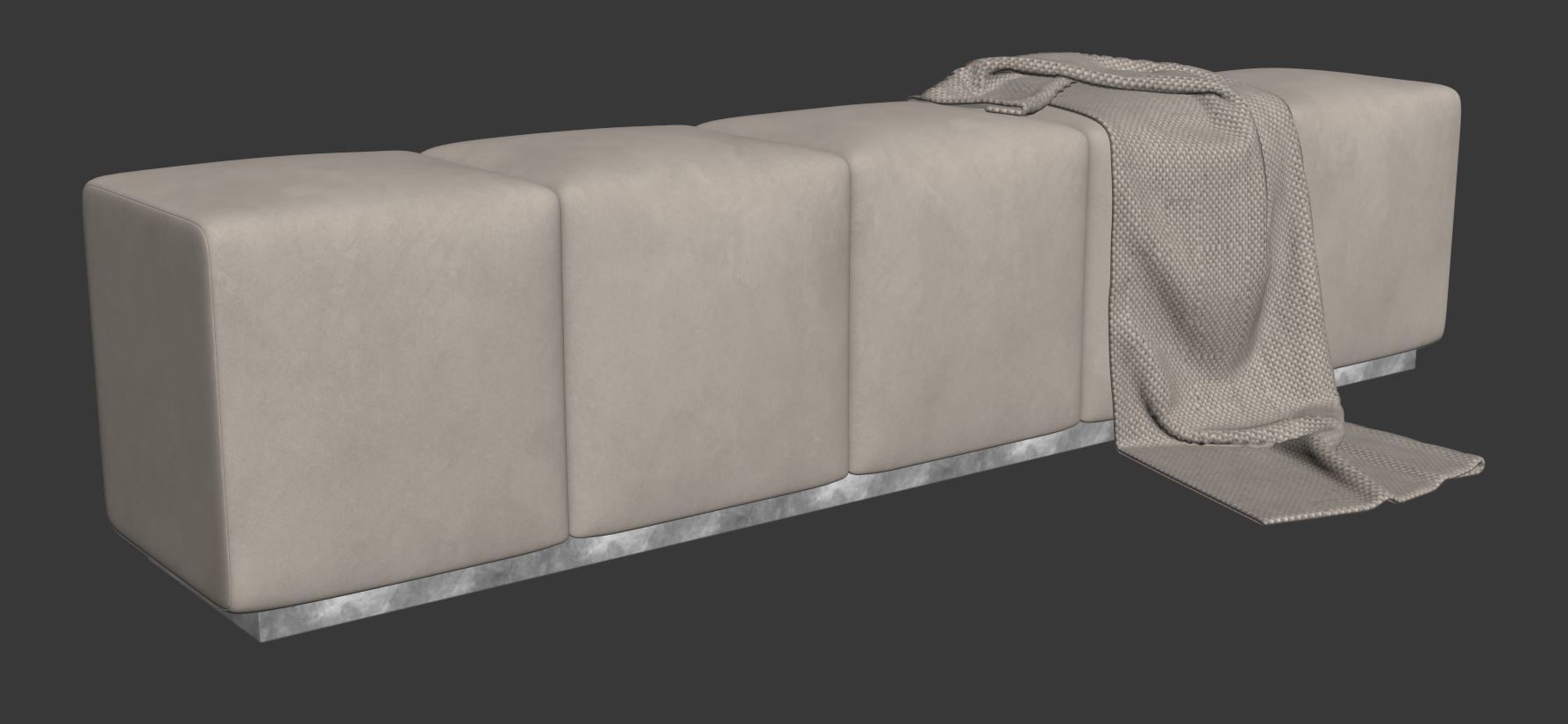 Venus Upholstered Bench by Rowen Homes 3D model_14